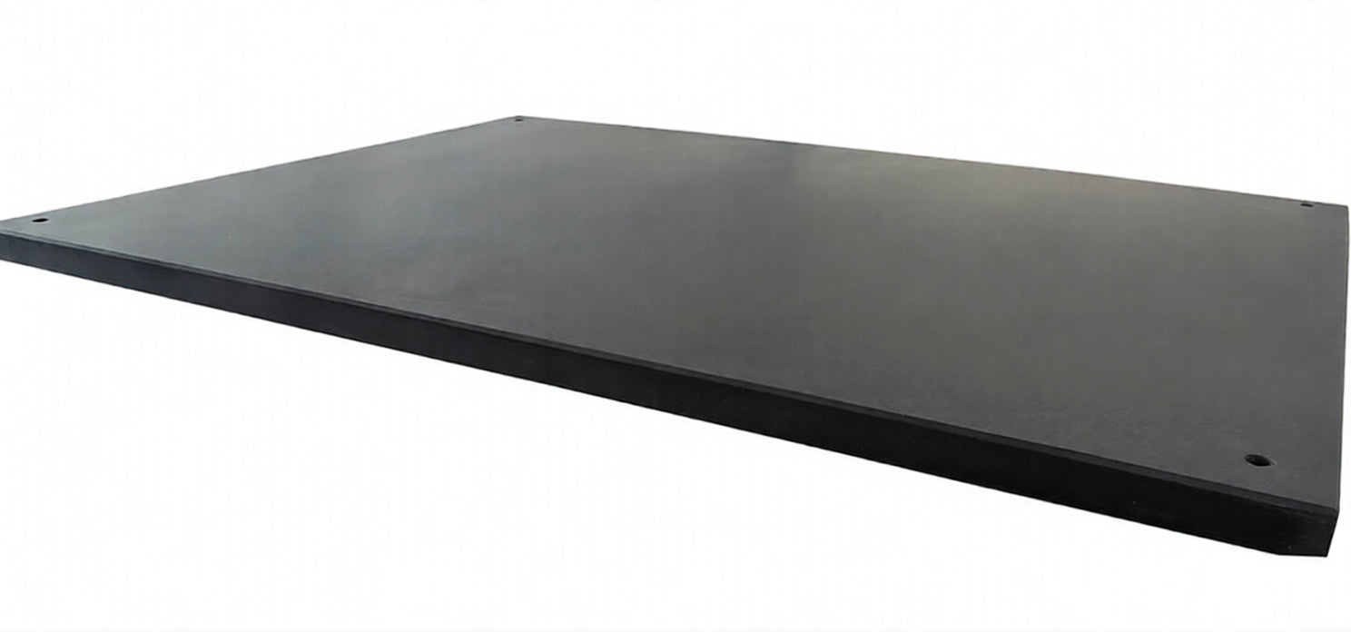 Black rectangular metal house sign plate with four corner holes, Acier Manufacturing product