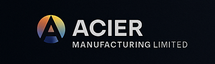 Acier Manufacturing Limited logo on a black background
