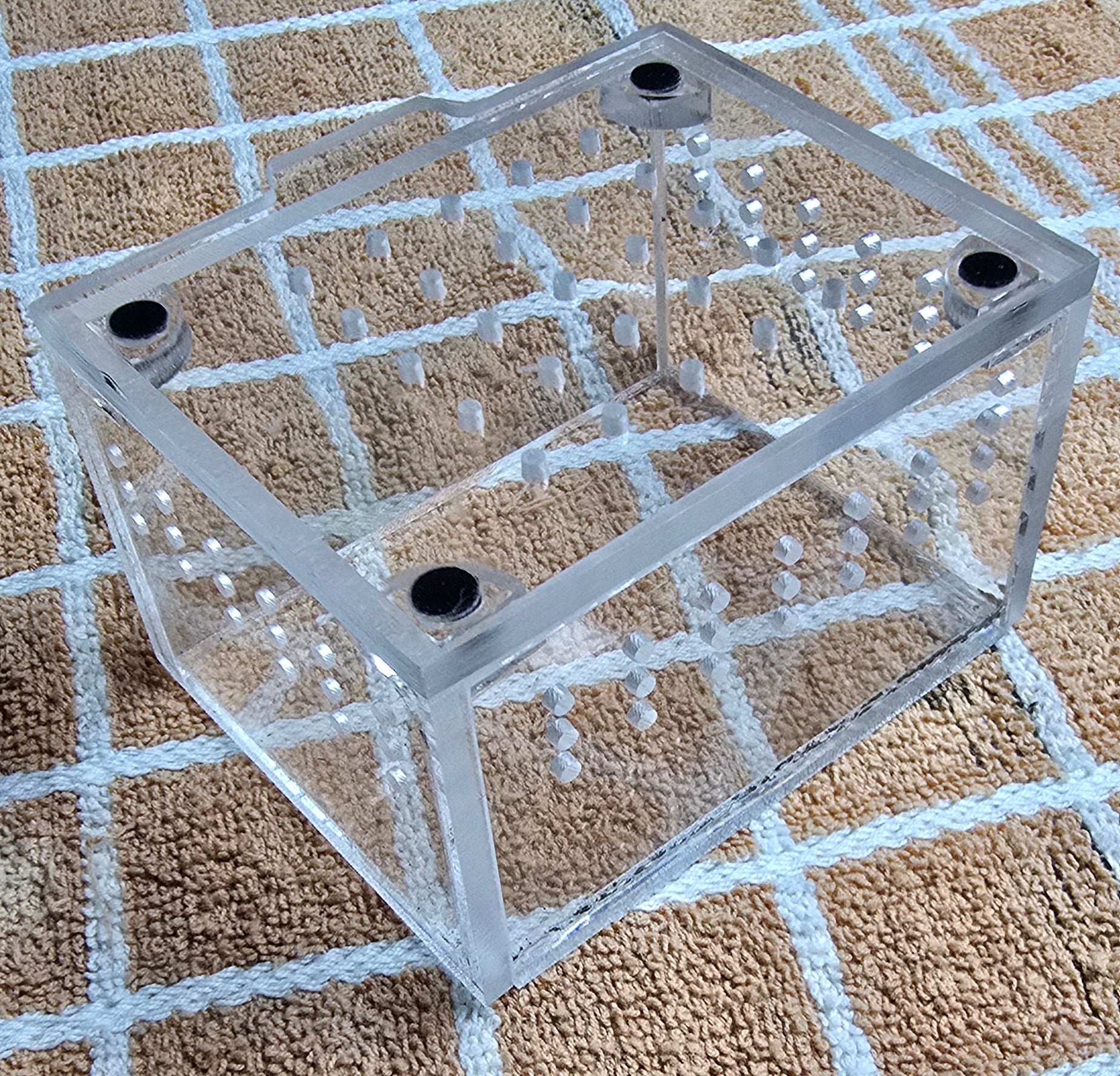 Single Micro Acrylic Box With Magnetic Removable Lid 85mm(w)x64mm(h)x76mm(d)