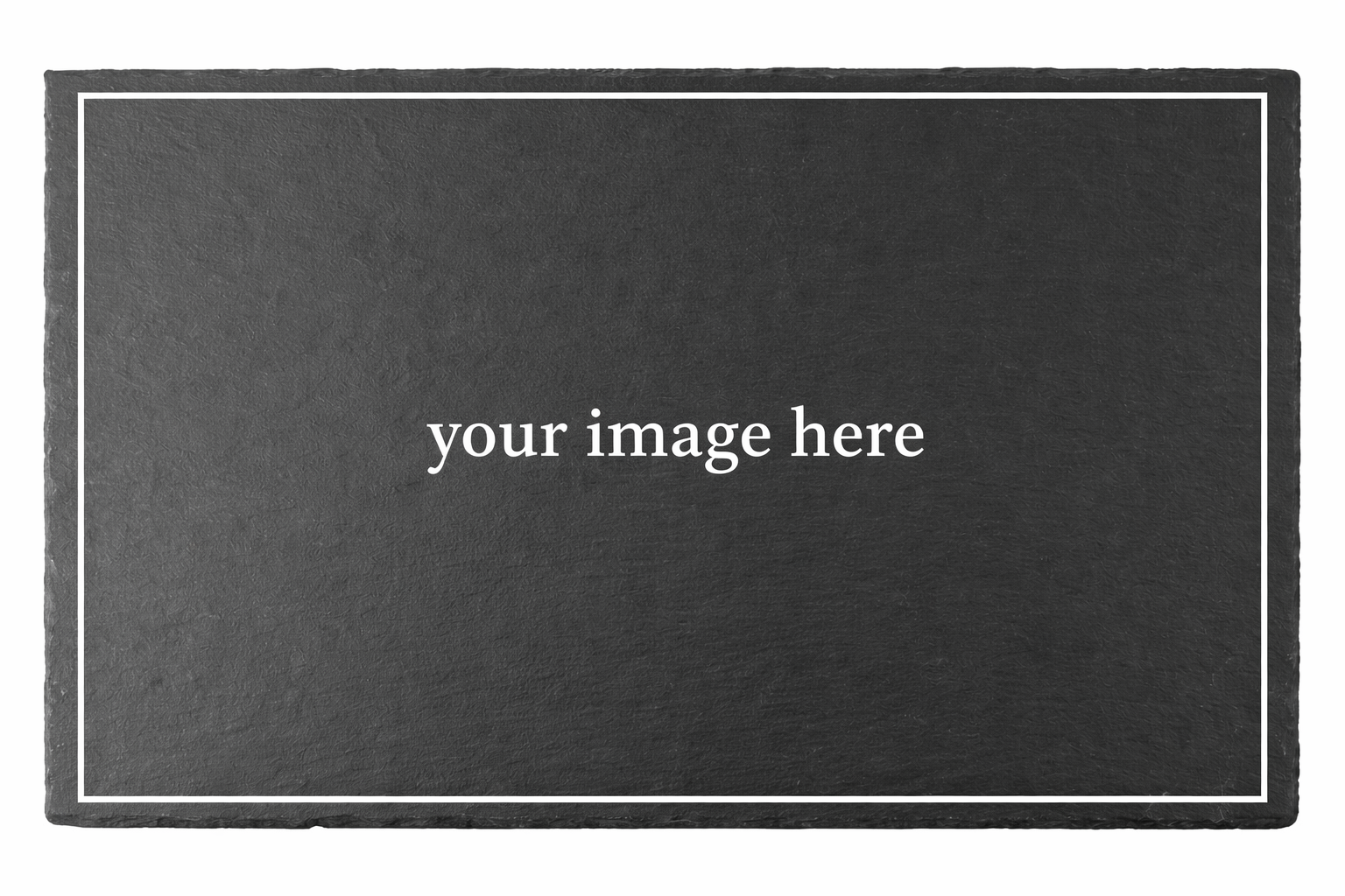 Rectangular slate placemat with white border, Acier Manufacturing Limited product